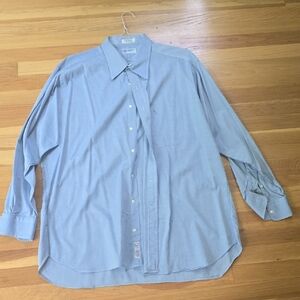 Men's Blue And White Dress Shirt - From High End Hartford Store